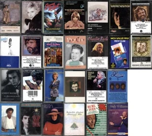 Lot - 26 Vintage Classic Country Pop Music Cassettes Wynette Rich Cline McEntire - Picture 1 of 10