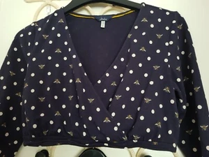 JOULES CROPPED TOP SIZE 10 BEESPOT PRINT - Picture 1 of 8