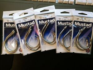 Lot of 5 packs of Mustad Double Tough Circle Hooks, 16/0. 2 per pack, 5 packs