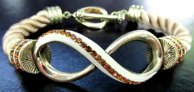 HEIDI DAUS Summer Breeze Rootbeer & Cream Cord & Crystal Bracelet - Image 1 of 3