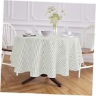  Linen Round Tablecloth 60 Inch – 100% 60" Round Sage & White Amalfi Stripe