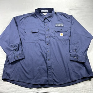 Carhartt Rugged Pro Series Shirt Mens 4XL Blue Work College of Marin Mariners - Picture 1 of 11