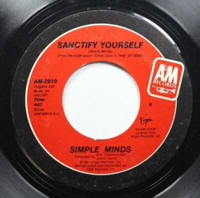 Rock 45 Sanctify Yourself - Simple Minds / simple minds On A&M Records - Image 1 of 2