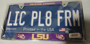 LSU Tigers WinCraft License Plate Frame New Sealed In Plastic Wrapper - Picture 1 of 4