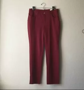 NWT Chico's Slim Leg Pants Burgundy Wine Size 4P / 0P - Picture 1 of 8