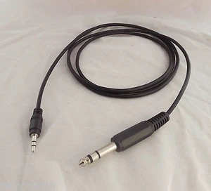 5Ft 1.5m 1/4" 6.35mm TRS Stereo Male To 1/8" 3.5mm Male Plug Mic Aux Cable Cord - Picture 1 of 5