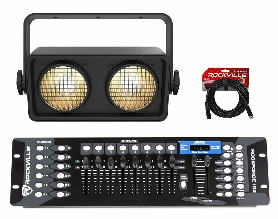 Chauvet Shocker 2 Zone Dance Floor COB LED Blinder Stage Light + DMX Controller - Image 1 of 4
