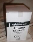 CASE-12 Boxes-500 Unwrapped Translucent 7 3/4' Polypropylene Jumbo Drink STRAWS