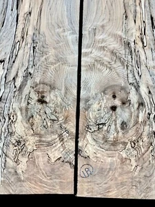 Spalted Maple Bookmatch Set Of Two Boards Figured Lumber Craft Project Wood - Picture 1 of 7