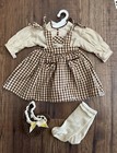 Addy Birthday Pinafore Dress & Snood Pleasant Company Tag- American Girl Doll