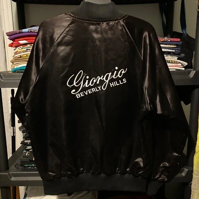 Винтажная уличная куртка Giorgio Beverly Hills с вышивкой атласная размер L - Изображение 1 из 4