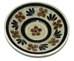 Small Decorative Ceramic Art Plate Dish Hand Painted Floral Pottery Mexico 5" - Picture 1 of 12