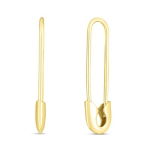 Pendientes de pasador de seguridad Floreo de oro amarillo de 14k de 23 mm - Imagen 1 de 4