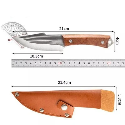 Mini Pocket Knife Stainless Steel Blade Outdoor Survival Knife with Leather Case - Image 1 of 4