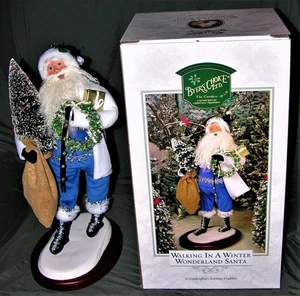 LARGE BYERS CHOICE WALKING IN A WINTER WONDERLAND SANTA CLAUS CHRISTMAS CAROLER - Picture 1 of 4