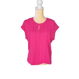 MODERN WORKS Gr. M rosa ärmelloses Plissee Top Bluse Karriere Capsule - Bild 1 von 8