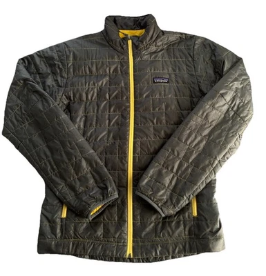 Patagonia Mens Nano Puff Jacket Polartec Green Yellow EUC small - Image 1 of 4