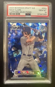 2023 Bowman Draft Sapphire Max Clark Sapphire Selections SSP PSA 10 Gem Mint - Bild 1 von 2