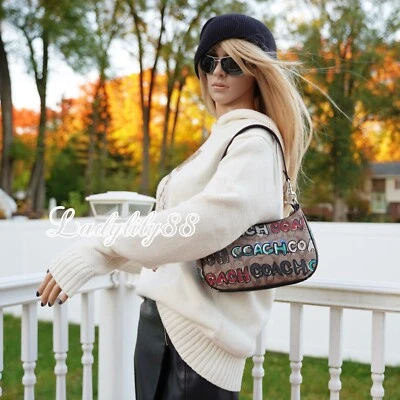 NWT COACH X MINT + SERF TERI SHOULDER BAG IN SIGNATURE CANVAS LEATHER CM096 $398 - Image 1 of 4