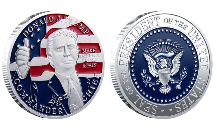 Moneda Donald Trump "45º Comandante y Jefe" - Plata... Marcador de Pelota de Golf Foto 1 de 1