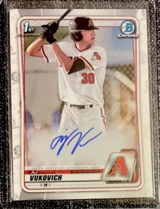 2020 Bowman Chrome Draft AJ Vukovich BASE AUTO signed 1st Diamondbacks - Picture 1 of 2