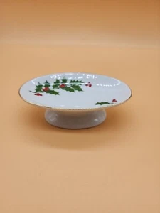 Vintage Christmas Holly Soap Dish Jewelry Tray Made In Japan (H2) - Picture 1 of 3