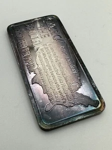 Vintage Toned Cog Railway 1 oz .999 Silver Art Bar Hamilton Mint .999 Fine AG - Picture 1 of 14