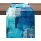 Winotic Turquoise Table Runner 13 x 72 Inches Long, Teal Abstract Modern Art ...
