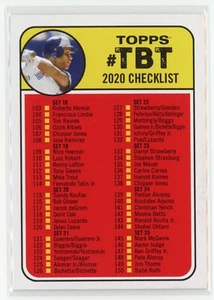 Topps Throwback Thursday Checklist 2020 2, juegos 18-34 - Imagen 1 de 2