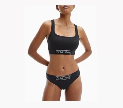 Calvin Klein Reimagined Heritage Black Unlined Bralette Bra Large - Barely Worn - Image 1 of 3