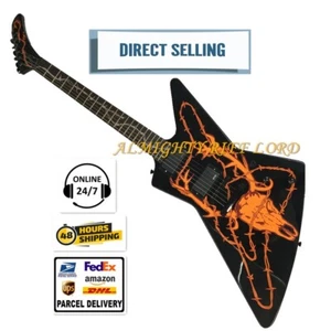 Black Explorer E-Gitarre Hirschkopf Korpus HH Tonabnehmer Gitarre - Bild 1 von 10