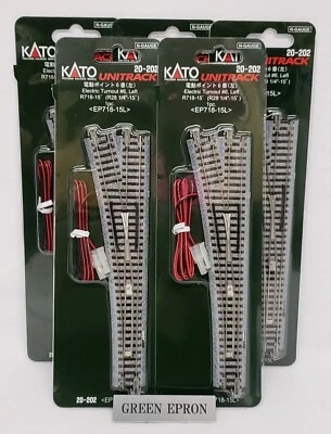 KATO 20-202 N Scale Unitrack Electric Turnout #6 Left Hand 5 Piece R718-15 - Image 1 of 4