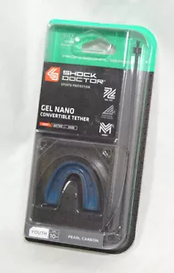 Youth Shock Doctor Gel Nano Mouthguard Convertible Tether Pearl Carbon Age 10 - Picture 1 of 2