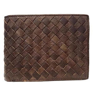 Portefeuille Cuir Tressée Tressè Tissè Homme Paulhide Porte Monnaie Marron - Picture 1 of 4