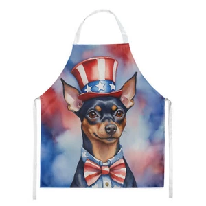 Miniature Pinscher Patriotic American Apron - Picture 1 of 7