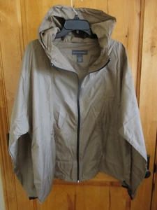 BANANA REPUBLIC SZ L RAIN JACKET WINDBREAKER BRONZE NWOT HOODED FULL ZIP POCKETS - Afbeelding 1 van 8