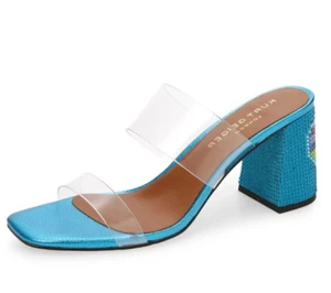 KURT GEIGER Party Mule Women's Block Heel Sandals Blue Size 41 / US 10 - Picture 1 of 5