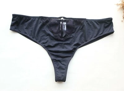 Mujeres Tangas Suave y Bordado Malla Ropa Interior Hipster Tanga Bragas Gris L-XL Foto 1 de 4
