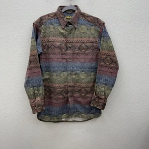 Cabelas Chamois Aztec Southwestern Flannel Cotton Button Down Shirt Mens Small - Picture 1 of 6