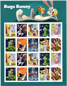 2020 - Bugs Bunny Looney Tunes Twenty Forever Self-adhesive Stamps - Sheet- - Picture 1 of 2