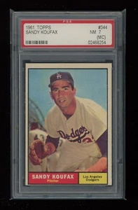 1961 Topps SANDY KOUFAX #344 PSA 7 (MC) NM Los Angeles Dodgers HOF  - Picture 1 of 2