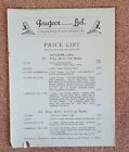 Peugeot Cars Price List - UK - 22 September 1930 - Rare