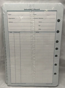 Franklin Covey 1997 paquete de control de información 50 formas/24 pestañas nuevo en paquete no. 17424 - Imagen 1 de 3