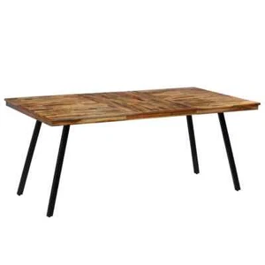 Mesa de Salón Comedor Madera Teca Reciclada y Acero Muebles Hogar vidaXL - Imagen 1 de 12