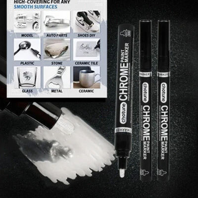 Hágalo usted mismo Rotulador Cromo Espejo Carteles Tarjetas Artesanía Reflectante Cerámica Foto 1 de 4