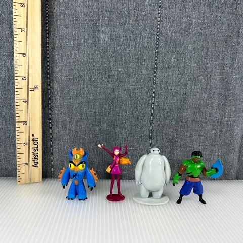 Disney Big Hero 6 Baymax Honey Lemon Fred Wasabi 2" Plastic Figure Cake Topper Cover