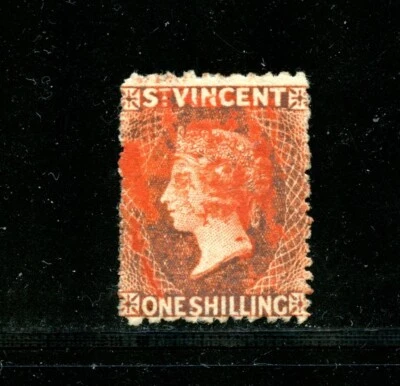 San Vicente #23 (S551) Bermilion 1 chelín 1877 Q. V. Usado, FVF, CV$100,00 Foto 1 de 2