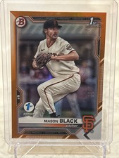 MASON BLACK BOWMAN CHROME Orange 🍊 Refractor DRAFT 1St Edition GIANTS #BD-129
