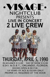 2 LIVE CREW REPLICA 1990 CONCERT POSTER - Picture 1 of 1