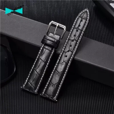 CRISTRAPS Cinturino orologio in pelle nero marrone coccodrillo da 16 17 18 19 20 22 24 mm